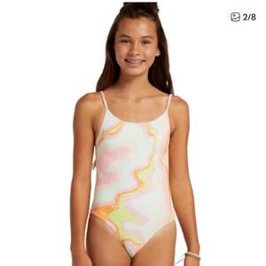 Roxy Girl Hibiscus Revo One Piece swimsuit in pink Size 10